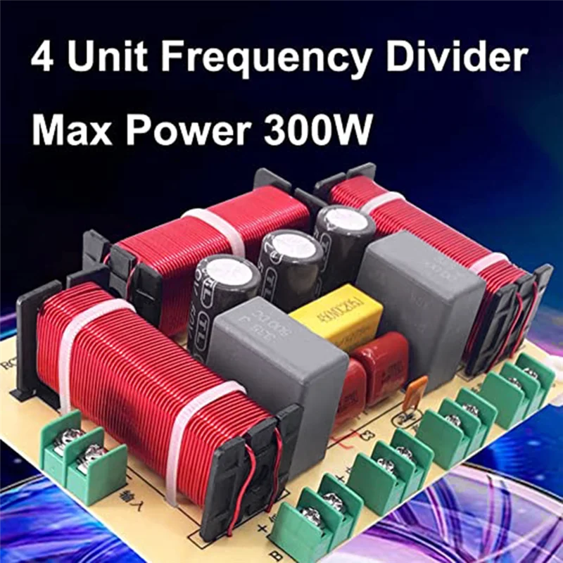 N33R_1PCS 4 Way 300W Speaker 4Unit Circuit Stereo Audio Crossover Filters