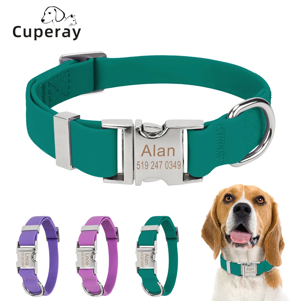 

Custom Waterproof Dog Collar,Adjustable Stinkproof Dog Collars Easy To Clean,Comfortable Pet Collars for Large,Medium Small Dogs