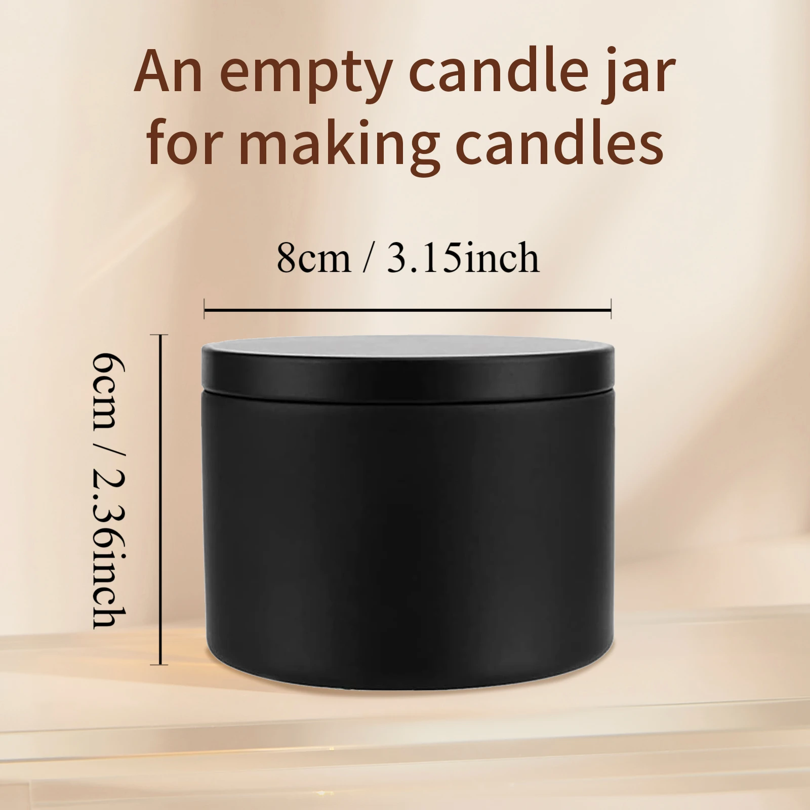24 Pack 8oz 4oz Metal Candle Tins with Wood Grain Lids for DIY Crafts Storage and Gifts