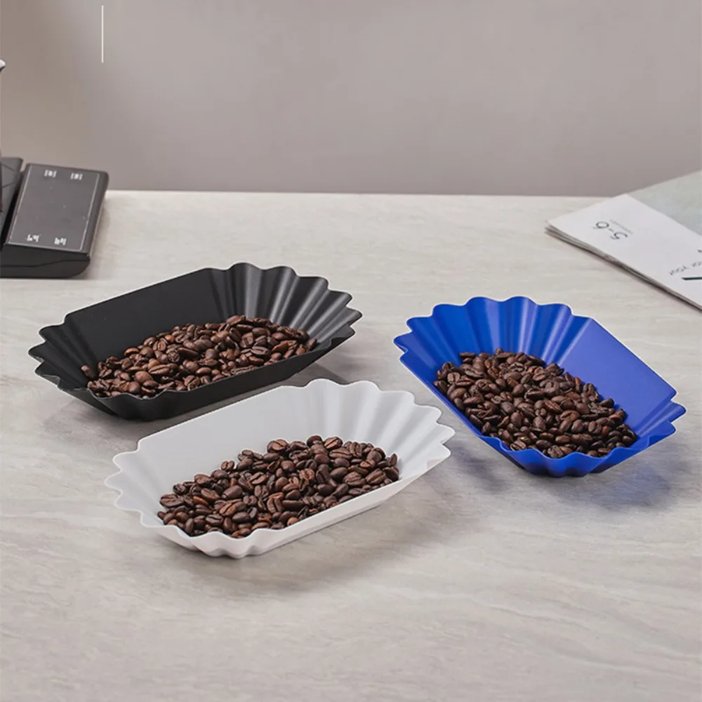 Reusable Plastic Coffee Beans Tray 300ml Black Serving Tray Plate Sample Display Tray Weighing Coffee Bean 2