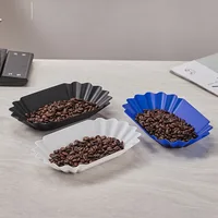 Reusable Plastic Coffee Beans Tray 300ml Black Serving Tray Plate Sample Display Tray Weighing Coffee Bean 2