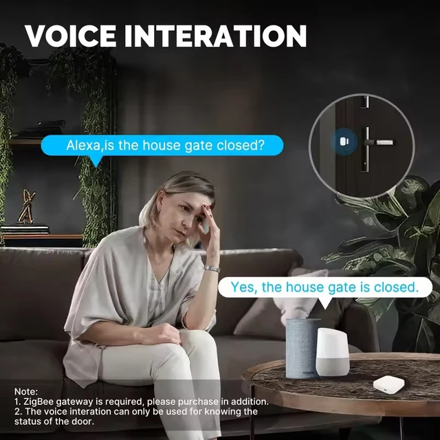 MOES Tuya ZigBee3.0 Smart Window Door Gate Sensor Detector Door Sensor Security Alarm System Smart Life Tuya App Remote Control 6