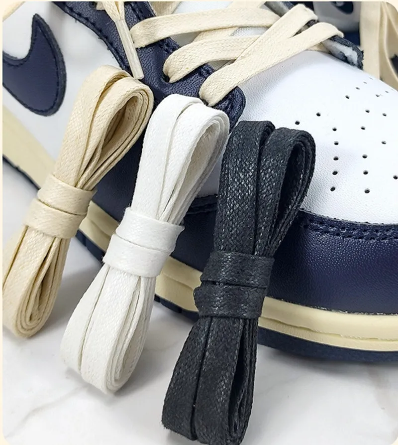 

Fashion Flat Waxing Shoelaces Men Women Trend Personality Sneakers Sport Casual Basketball Beige Black Shoes Laces Dropship