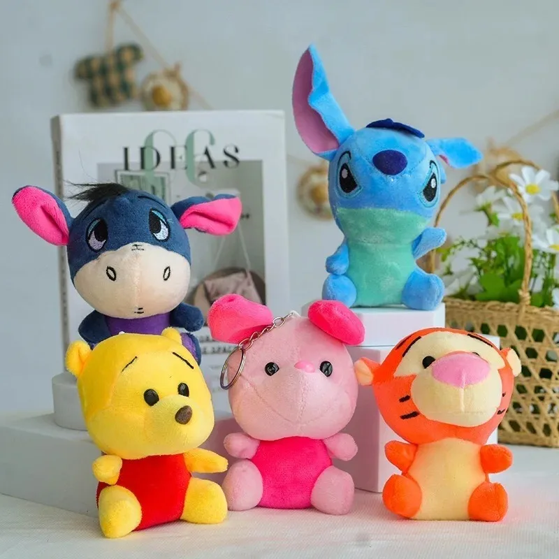 12–20 cm Winnie Puuh Bär Tiger Schwein Anime niedliche Cartoon-Plüschpuppen Spielzeug Schlüsselanhänger Anhänger Raumdekoration Kinder Geburtstagsgeschenk