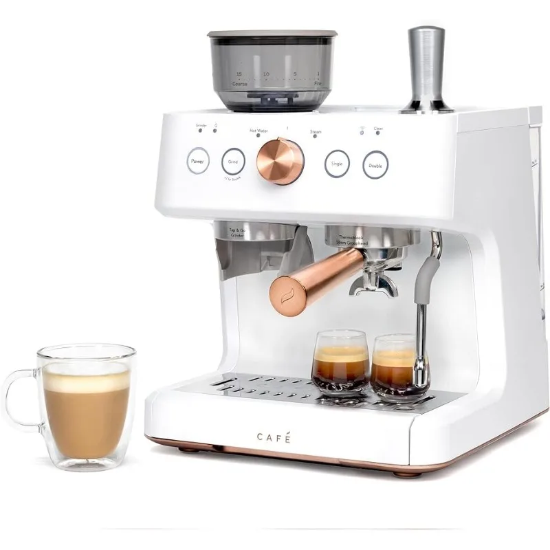 

Semi Automatic Espresso Machine + Milk Frother| WiFi Connected,Smart Home Kitchen Essentials | Built-In Bean Grinder,15-Bar Pump