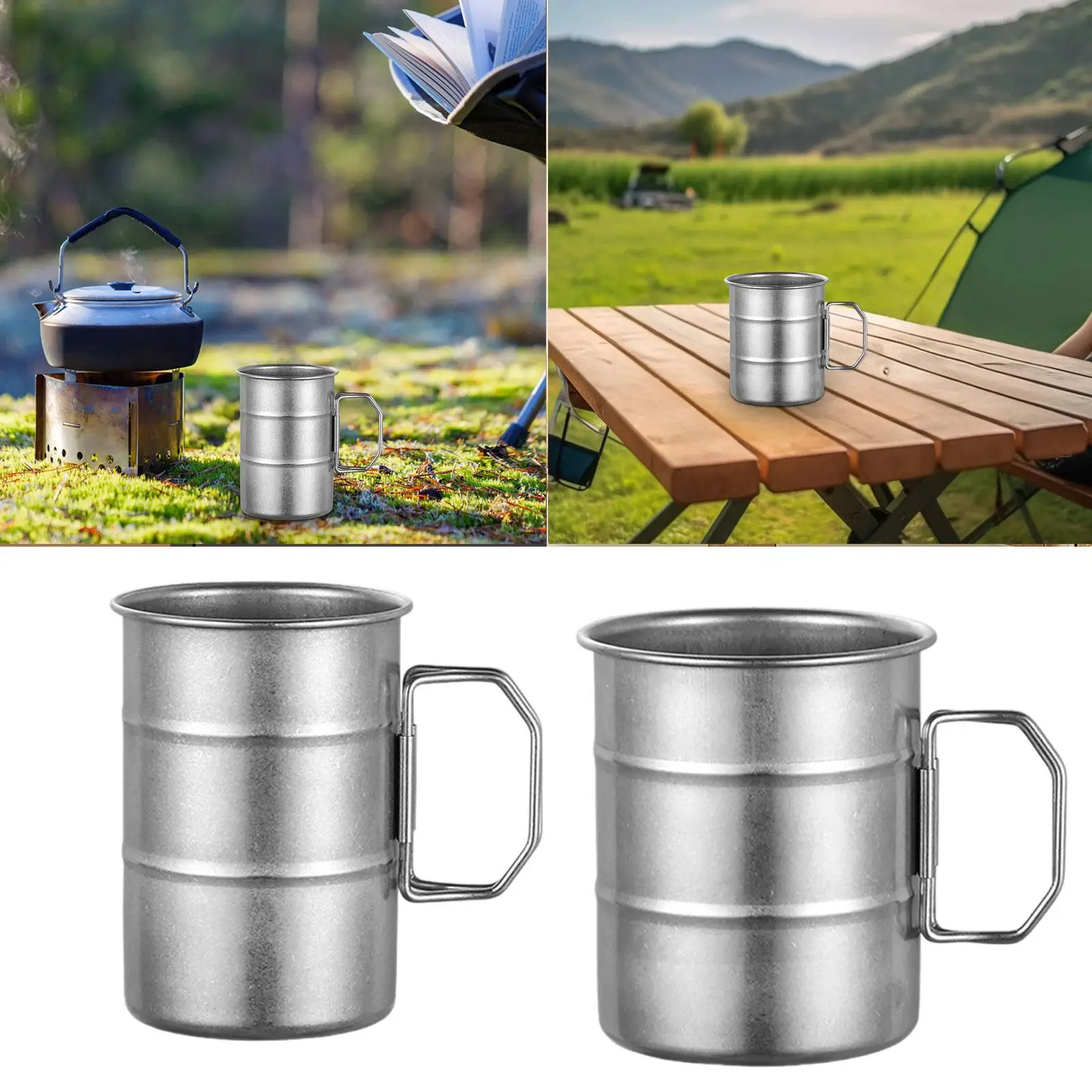 Coffee Mug with Foldin Handle Water Cup Tea Mug for Kitchen Travel Outdoor