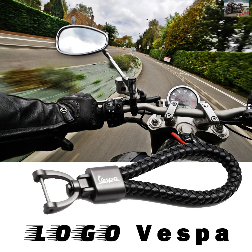 Portachiavi Intrecciato A Mano Per Vespa Henry Piaggio Gts300 Lx150 Fly 125 3Vte Gts 200 Accessori Logo Personalizzato Portachiavi In Metallo In Pelle