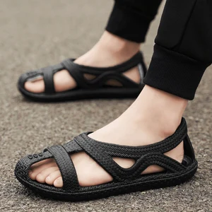 Mens Sandals outdoor fashion Summer EVA Beach Shoes Casual Comfortable Shoes black white Leisure Beach Men