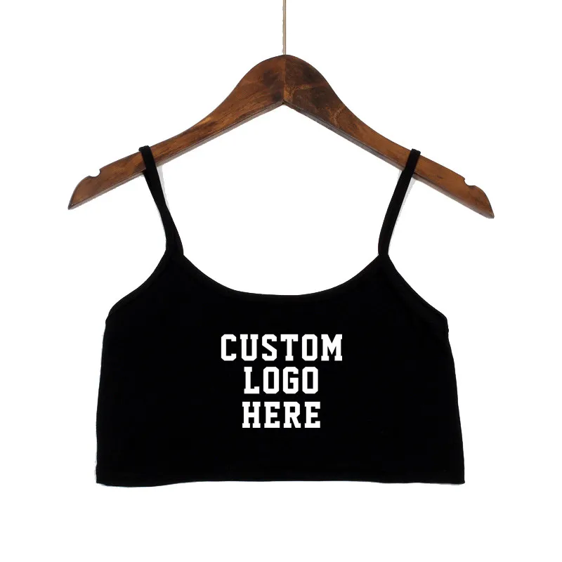 

Custom Printing Customized Logo Women's Crop Top Hot Girls Clothes Sexy Seamless Sleeveless Tank Tops Camis Backless Camisole