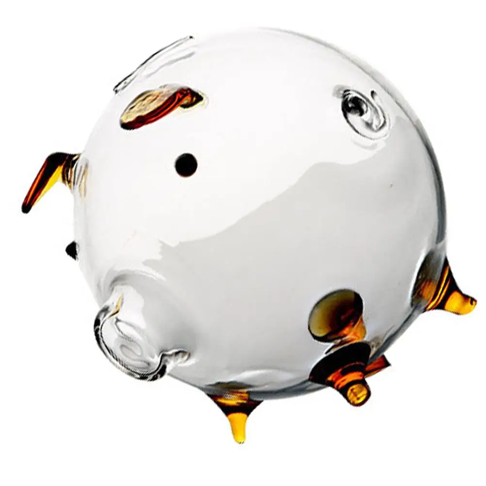 Golden Piggy Bank Clear Transparent Saving Pot for Bills Daily Savings Cute Children Gift Glass Money Pot Decorative 6