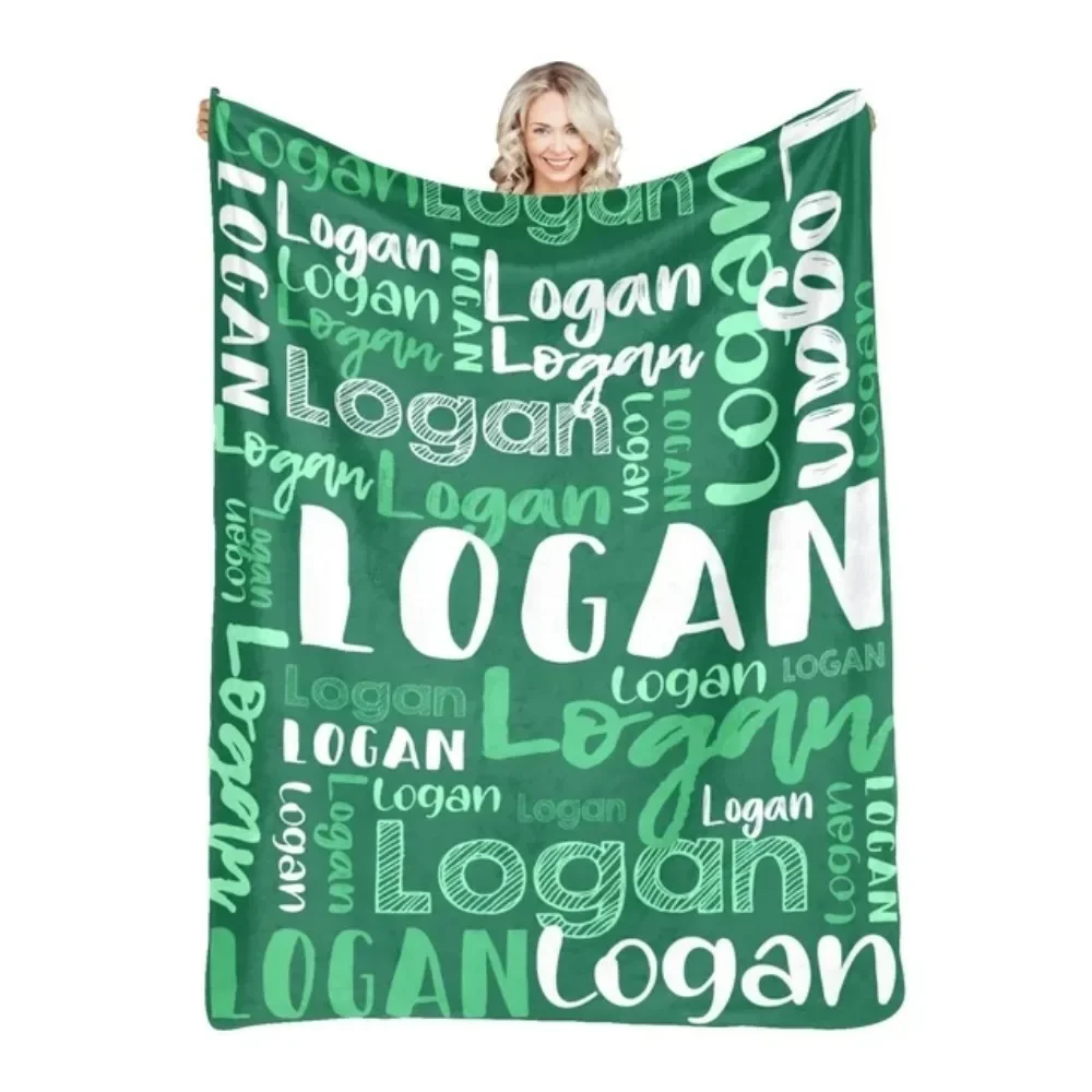 30 Colors Personalized Name Flannel Blanket For Girls Boys Letter Monochrome Customized Baby Adult Name Blanket Birthday Gift 5