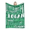 30 Colors Personalized Name Flannel Blanket For Girls Boys Letter Monochrome Customized Baby Adult Name Blanket Birthday Gift 5
