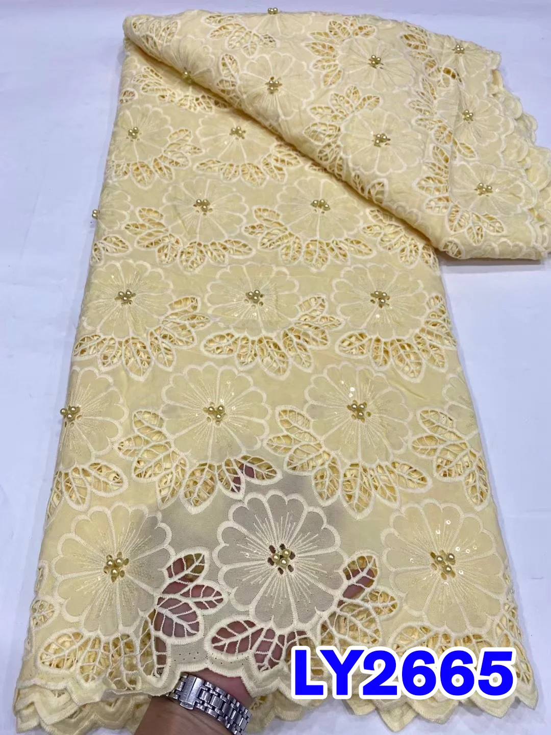 

French Latest Multicolor Guipure Cord lace Fabric Sewing High Quality Fashionable African dress Laces Nigerian Wedding PL2665-2