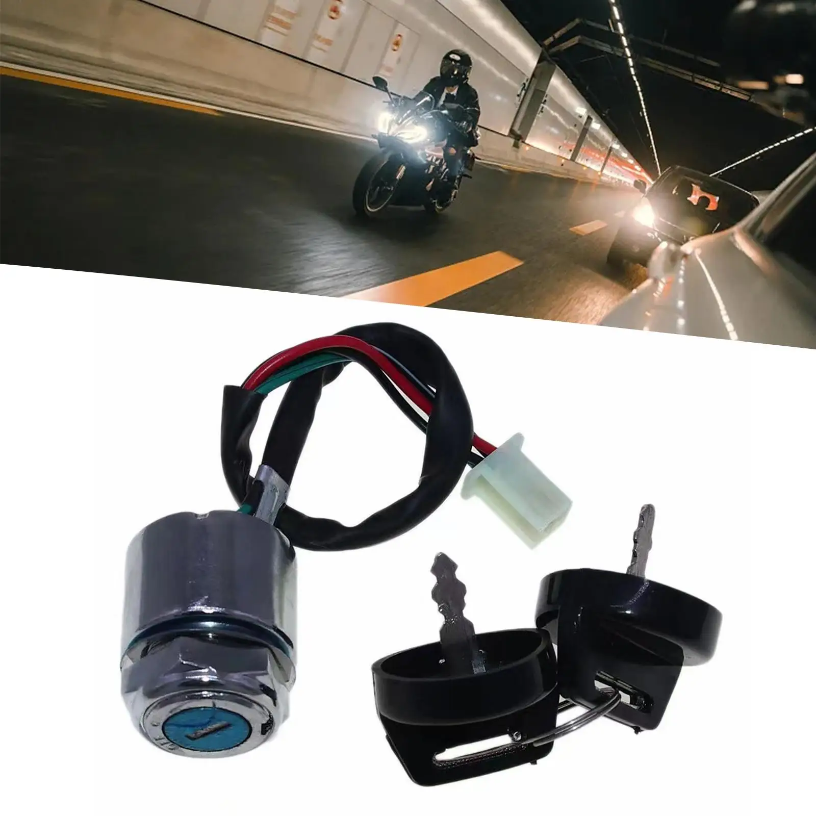 

Generic Ignition Key Switch Easy to Install Starter Switch Assembly 4 Pin for Motorcycle Pocket Bikes ATV Go Kart Scooter