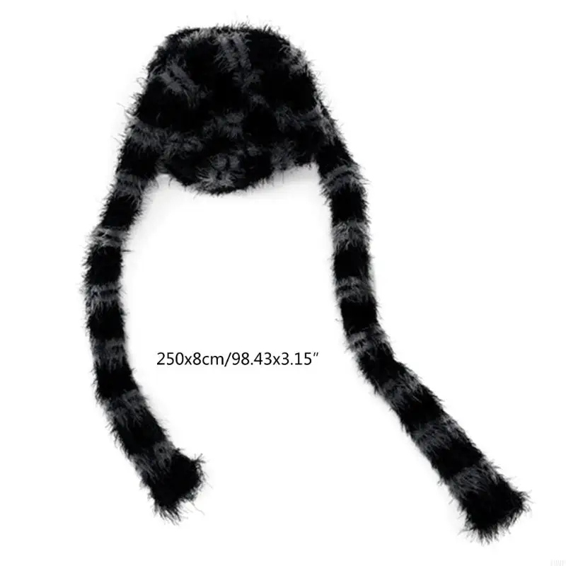49MF Fashion Ladies Scarf Snake Stripe Scarf for Women Halloween Masquerade, Long Plush Neckerchief Gift for Women Girl
