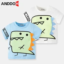 Chemisiers d'été à manches courtes pour enfants, 2T 7T, dessin animé de dinosaure, T shirts Boutique pour garçons, vêtements à la mode, 2022 