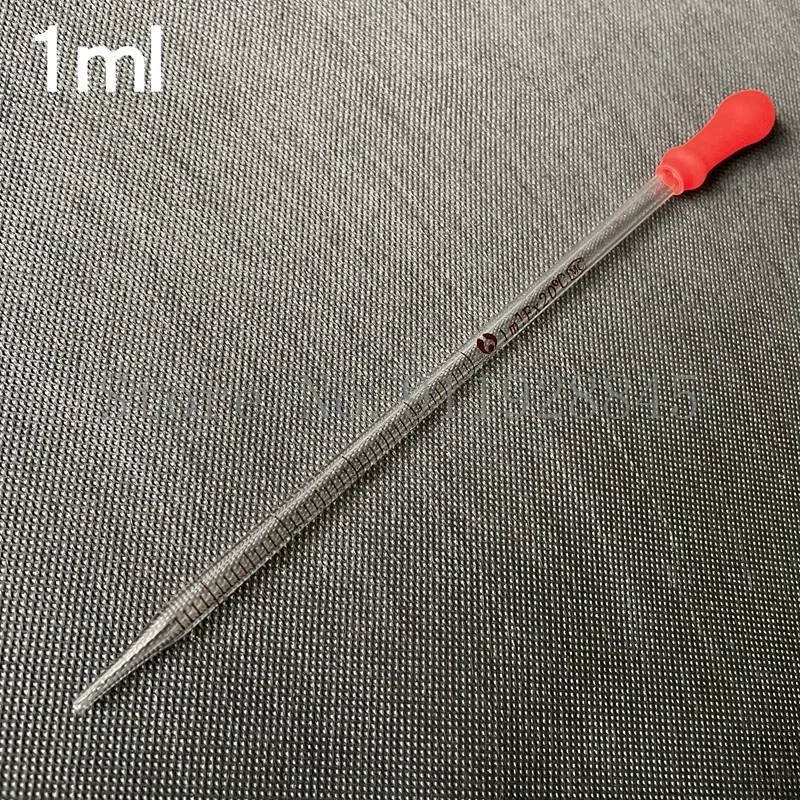 Glass Graduated Pipette Dropper 0.5ml/1ml/2ml/3ml/5ml/10ml Scaled Transfer Pipette with Rubber Head 1pcs