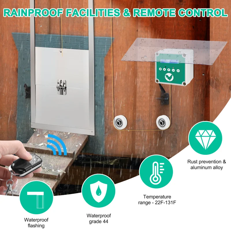 Automatic Chicken Door Chicken Flap With Slider Coop Door Opener Solar With Timer & Light Sensor For Farm Safe Henhouse chicken coop door chicken coop door opener