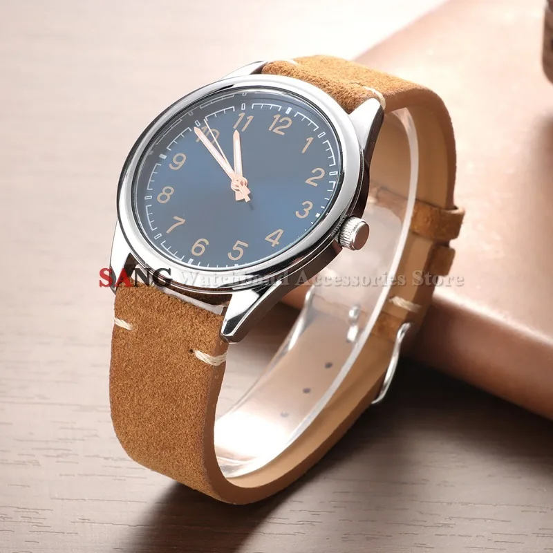 Vintage Suede Leather Quick Release Watch Strap with Pin Buckle