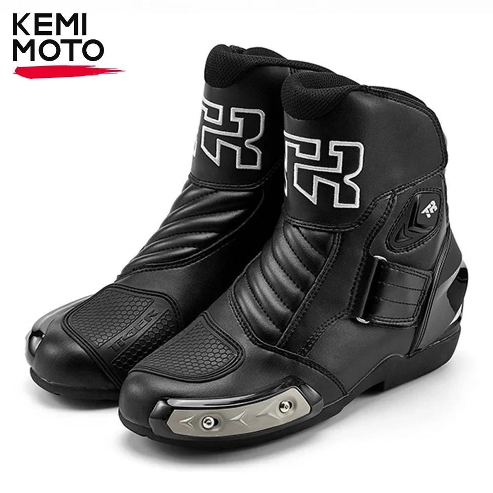 Motorcycle Boots Men Ankle Riding Original Black Shoes Touring Leather Safety Motorbike Motocross for Outdoor Racing Equipment motorcycle shoes motorcycle boots