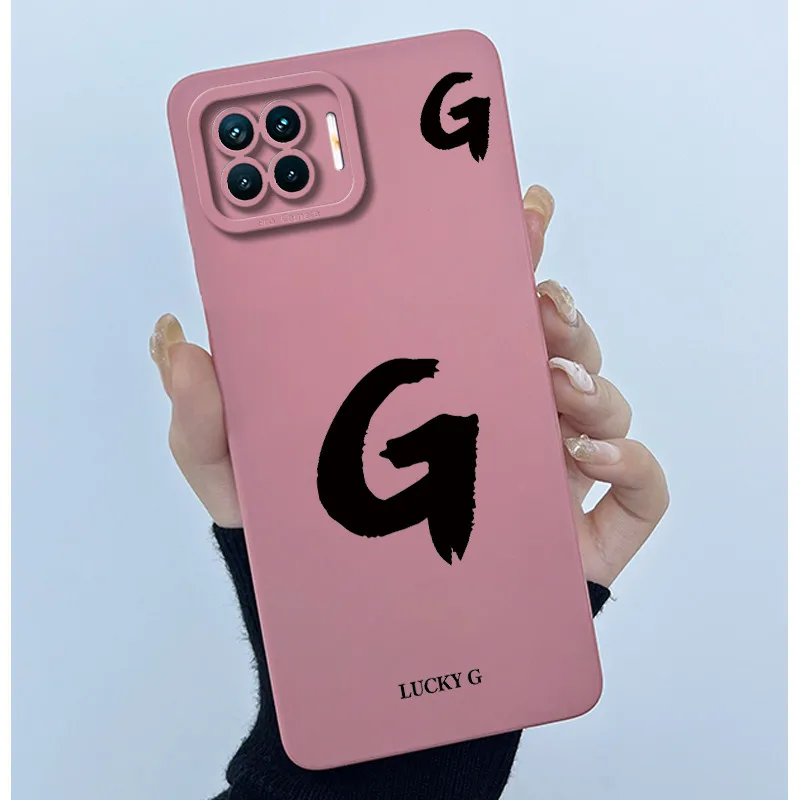 Lucky Initial Letter Couples Phone Bumper - Soft TPU Silicone Back Cover Case
