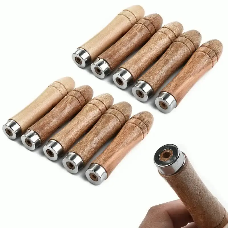10 Manici In Legno Per Lime E Raspe - Lunghezza 90mm, Foro 4mm, Per Fai Da Te E Lavorazione Legno - Foto 4