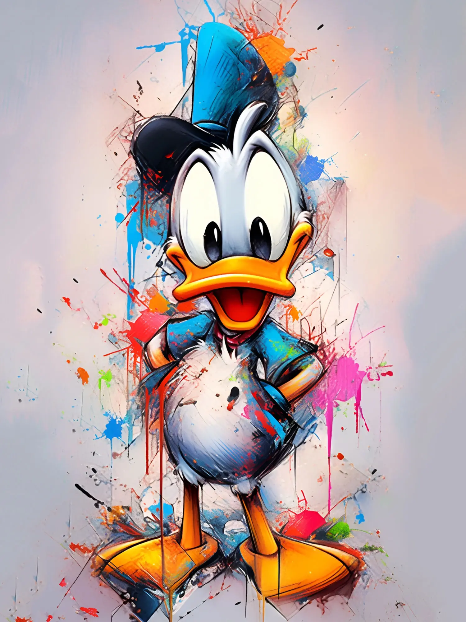 ディズニー-数字、ドナルドダック、カラフルな大人の番号の絵画
