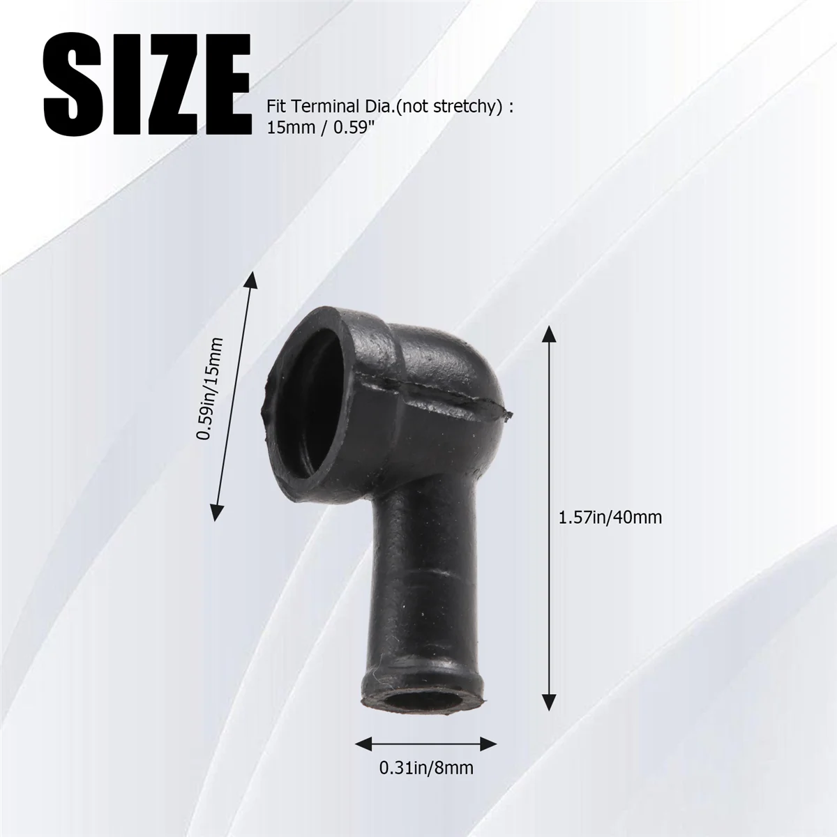 8 Pcs 15mm x 8mm 검은 흡연 파이프 모양의 PVC 배터리 터미널 절연 커버 부츠 HOT