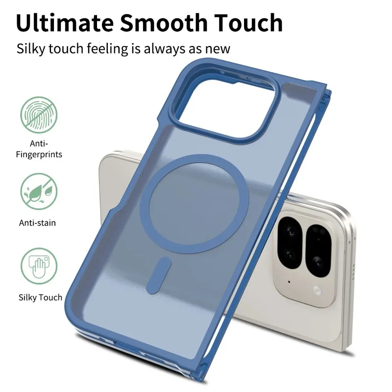 Magnetic Matte Translucent Anti-Fall Case with MagSafe Wireless Charging Compatibility