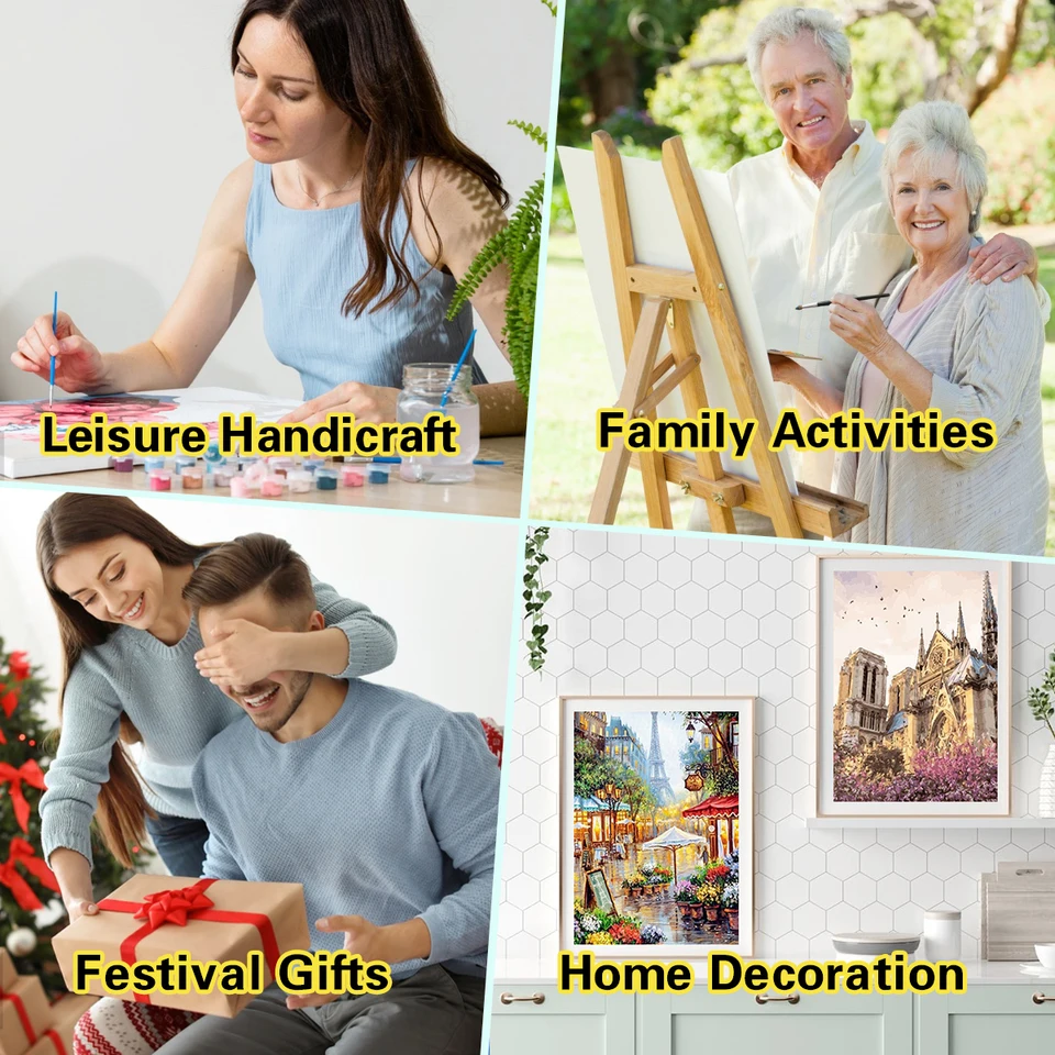Wowdecor Kit Pittura Ad Olio Fai Da Te Per Adulti E Bambini - Quadro 40,6x50,8 Cm - Motivo Scimmia - Tela Numerata Già Tesa