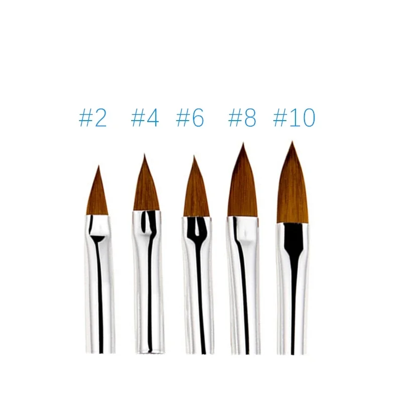 5 Sizes Nail Art UV Gel Carving Pen Nail Brush For Acrylic Liquid Powder Nail Beauty DIY Brushes Pink Rhinestones Rod 3