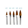 5 Sizes Nail Art UV Gel Carving Pen Nail Brush For Acrylic Liquid Powder Nail Beauty DIY Brushes Pink Rhinestones Rod 3