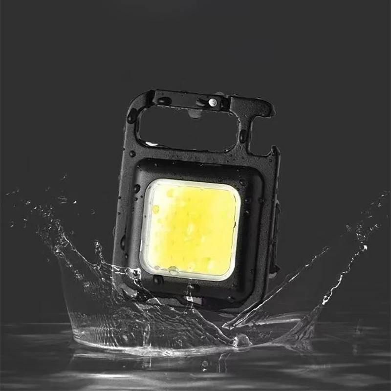 Portable Mini LED Flashlight Work Light Pocket Flashlight Key Chain Pocket Outdoor USB Mini Lamp Cob Work Lamp Camping Lantern