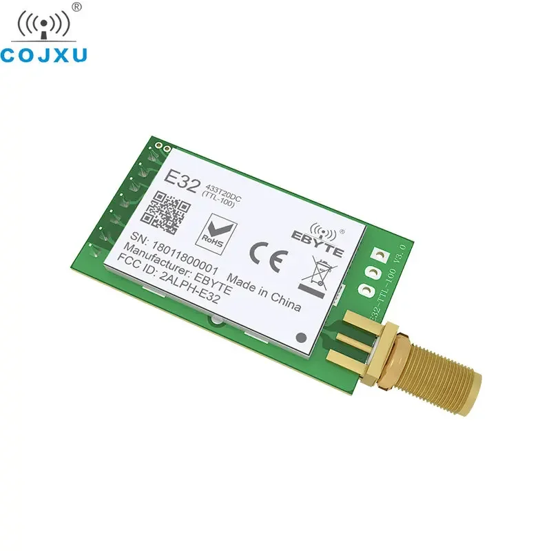 LoRA UART RF Module 433MHz 20dBm 3km Wireless Transceiver Transmitter Receiver LoRa SMA-K Antenna E32-433T20D-V8.1