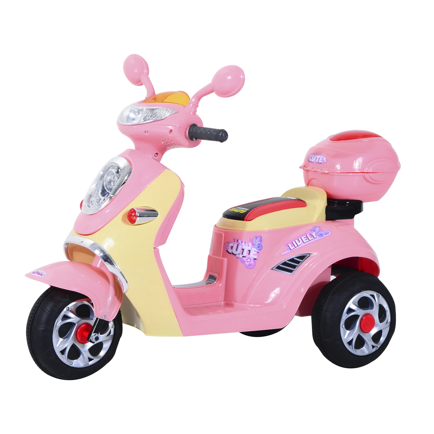 HOMCOM Coche Triciclo Moto Eléctrica Infantil Correpasillos a Batería Niños 3 8 años 6V Metal + PP 108x51x75cm Rosa|Coches para montarse| - AliExpress