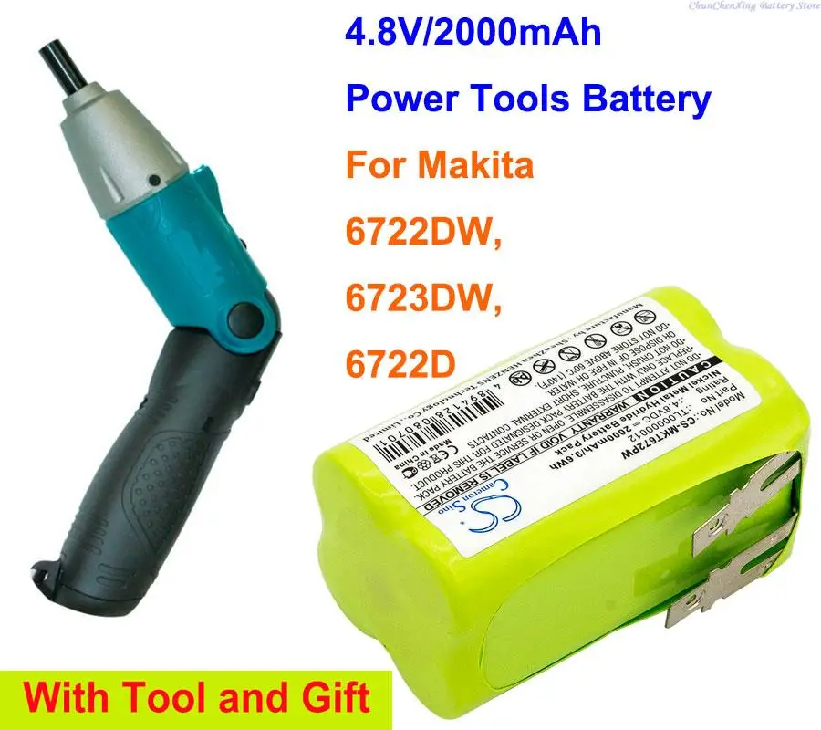OrangeYu 2000mAh Power Tools Battery TL00000012 for Makita 6722DW, 6723DW, 6722D