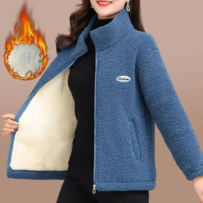 سترة نسائية كاجوال سميكة من الصوف الدافئ والبارد،...