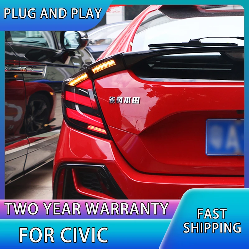

Автомобильный Стайлинг для HONDA CIVIC X 10-го хэтчбека, светодиодный задний фонарь CIVIC, светодиодный задний фонарь DRL + Подсветка тормозного багажника