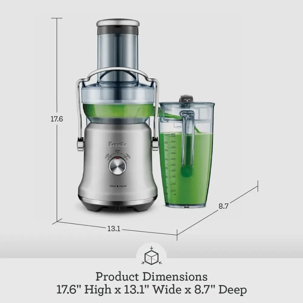 Juice Fountain Juicer Brushed Stainless Steel 70 Fl Oz Fruit Juice Extractor and Vegetables Blender Machine Orange Kitchen Home 5