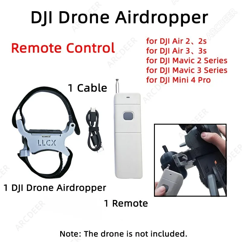 Mecanismo de liberação para drone, controle remoto de 2 km, carregamento Tipo-C, 5h de autonomia