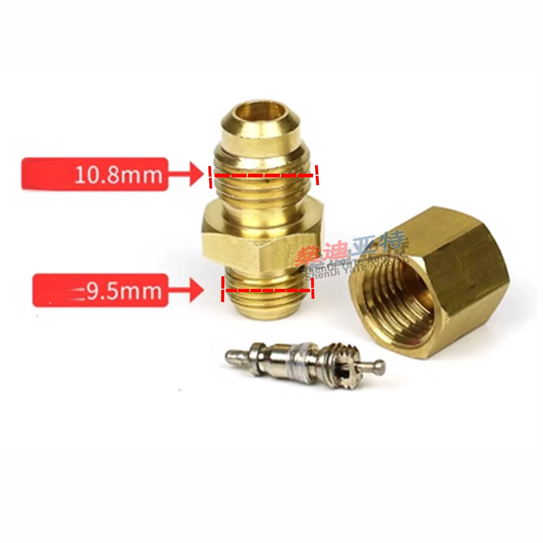 5 Sets Copper Air Conditioning Valve Core Valve Cover Pipe Joint For Sanden SD508 Passat B5 Compressor Repair Parts