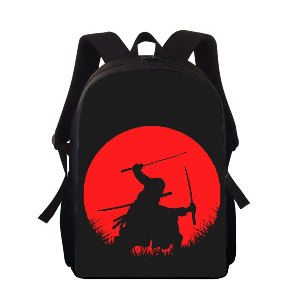 Japan samurai art 15” 3D Print Kids Backpack Primary School Bags for Boys Girls Back Pack Students School Book Bags