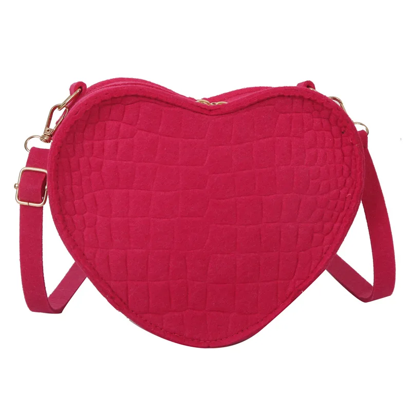 Women Heart-shaped Crossbody Bag Luxury Designer Felt Shoulder Bags for  Ladies 2023 New Fashion Female Clutch Casual Handbags - AliExpress