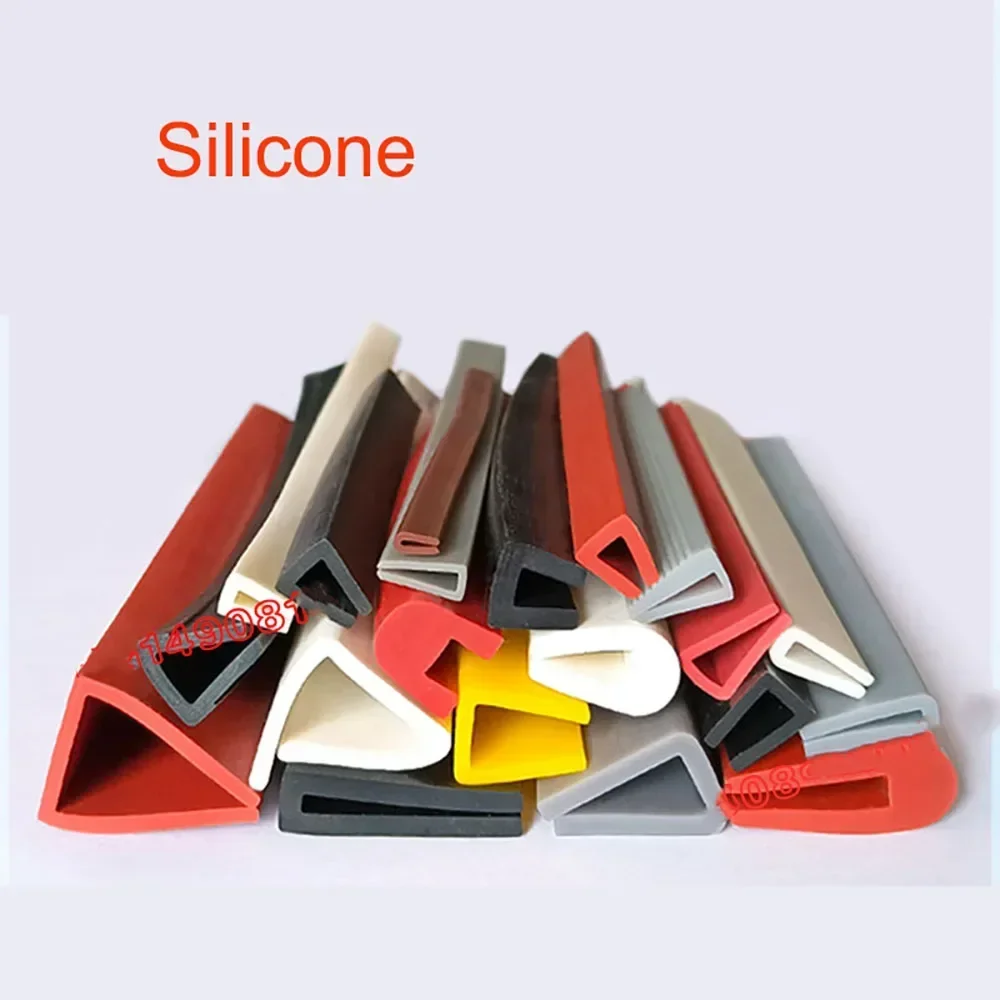 Silicone U-Type Edge Banding Strip Multicolor Rubber Car Door Protector Sealing Bar For Glass Metal Panel Anti-Collision 1/3/5M