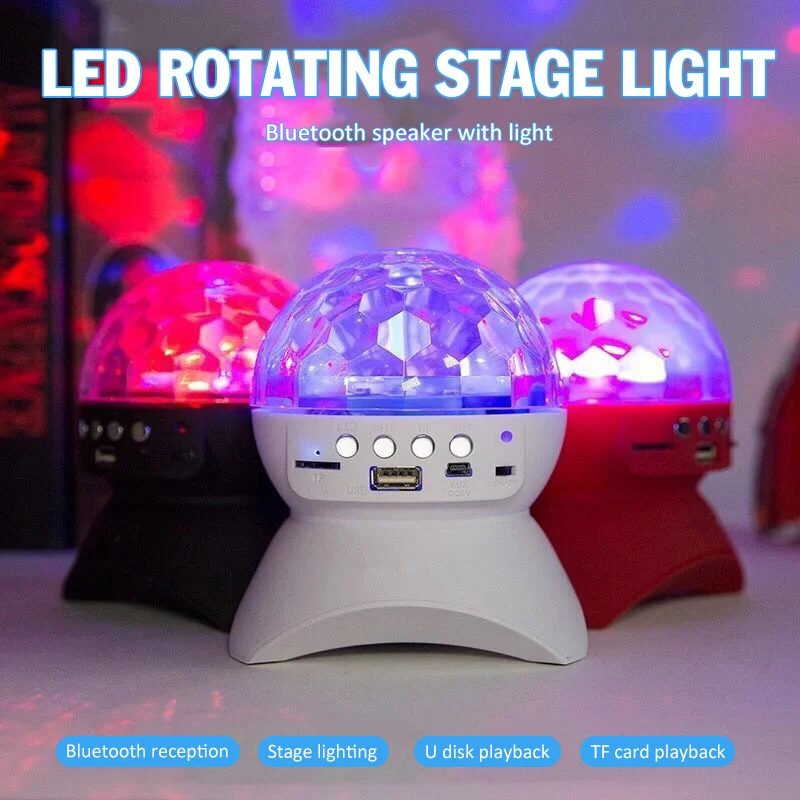 

Wireless BT Music Rotating Stage Light Dj Speakers Disco Ball 4K RGB Strobe Laser Projector Moving Head Lamp Led Party Christmas