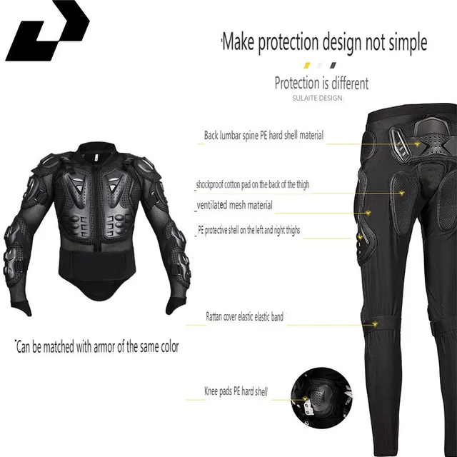 Uchoose Motocross Veste Hommes Body Armor Moto Armure Vélo Racing Veste Équitation Hurbike Moto Protection S-4XL 3