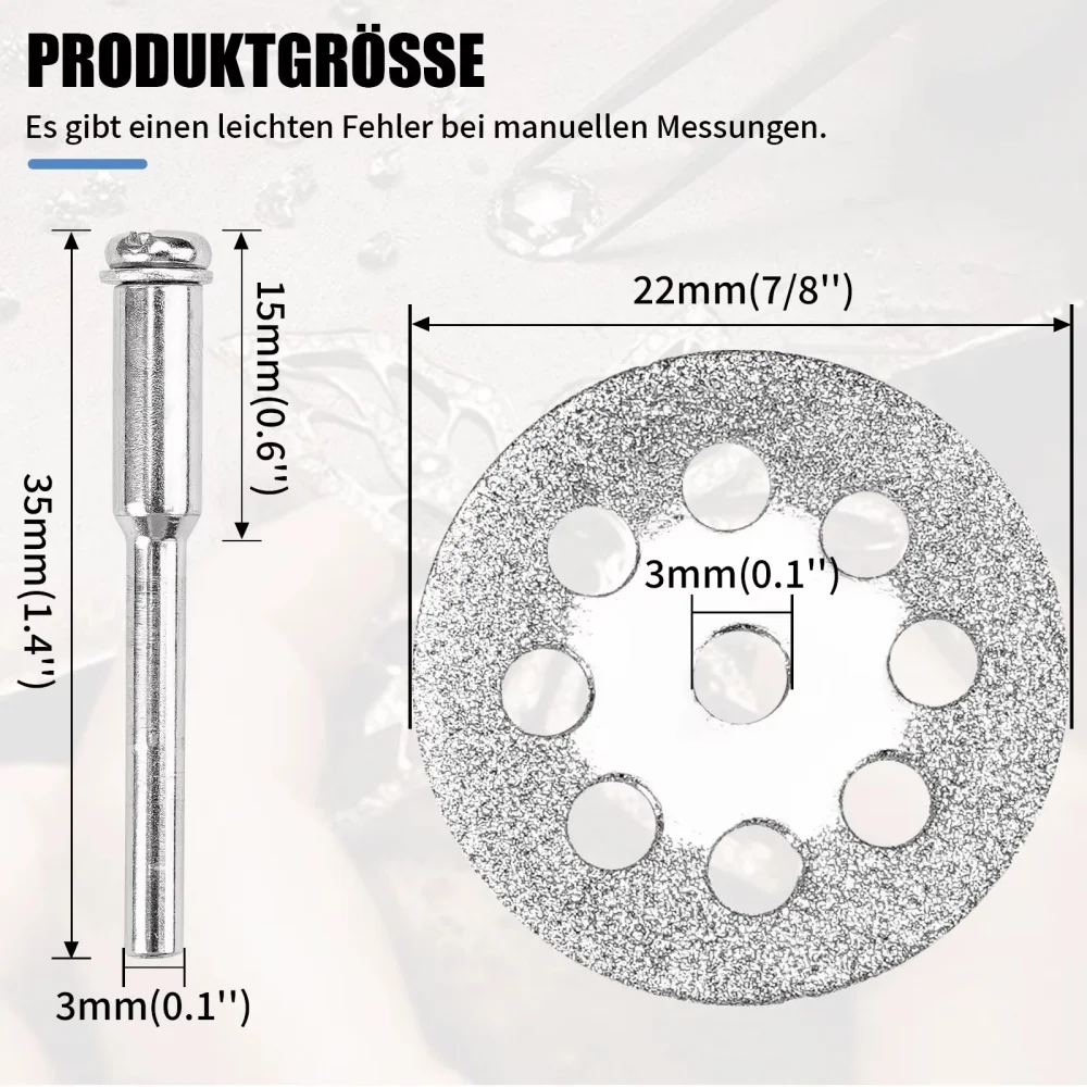 Diamant-Trennscheibe für Rotationswerkzeuge 20-30mm mit 3mm Dorn für Dremel Rotationswerkzeuge Mini-Schneidscheibe für Stein Glas Fliesen Metall – Detail 8