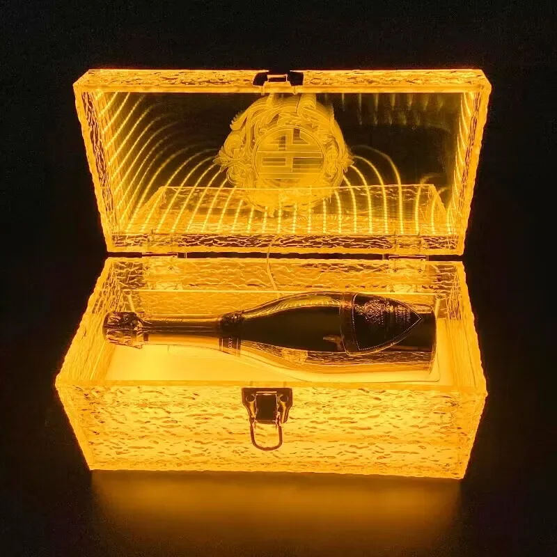 One Bottles LED Mirror Champagne Bottle Briefcase VIP Service Suitcase bottle Carrier Box Glorifier Presenter Cabinet Case