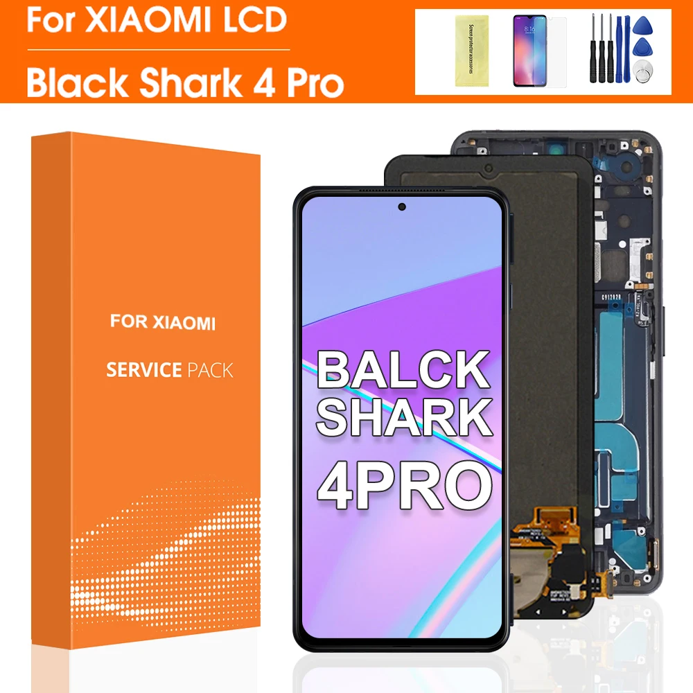 Écran Tactile LCD Complet Pour Xiaomi Black Shark 4 Pro - Kit De Remplacement Avec Cadre Argenté, Qualité Testée