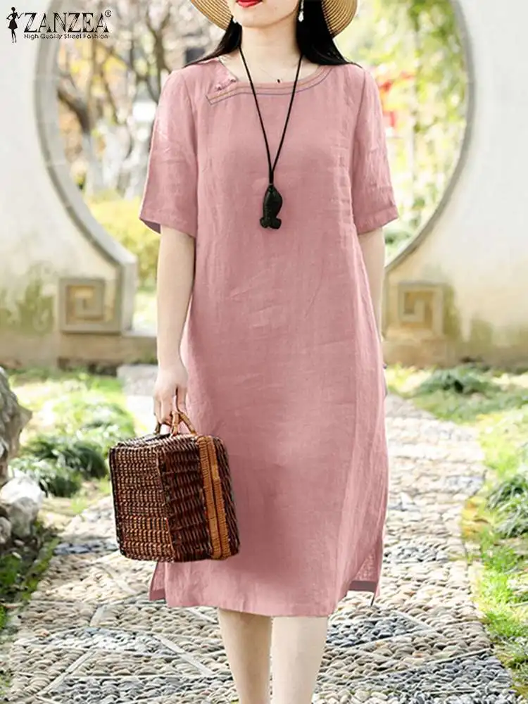 chinese dress ladies ZANZEA Women Dresses Long Sleeve Maxi Dresses Casual Cotton Linen Dress  Fall Spring Vintage Retro Solid Colour Long Dress with Pockets Black 3XL :  Amazon.co.uk: Fashion
